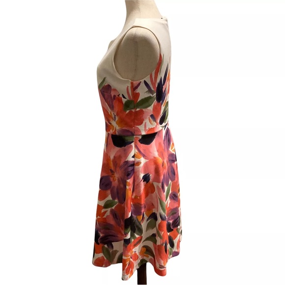 Roz and Ali, dress, water color floral print, back zippered, midi - Picture 6 of 8